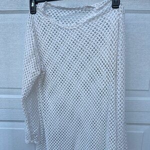 Ladies Knit Beach White Wrap, Size 1XL
